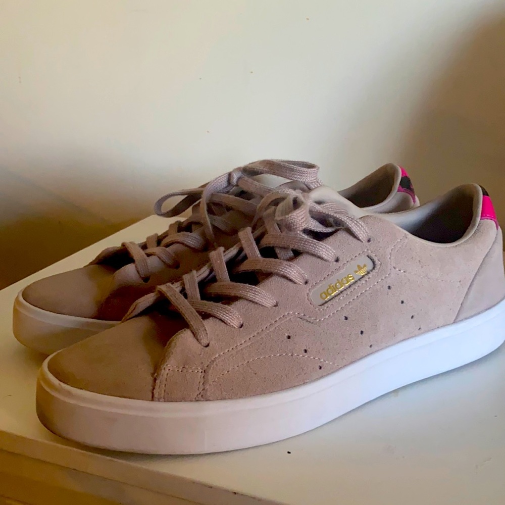 Women’s taupe adidas size 10